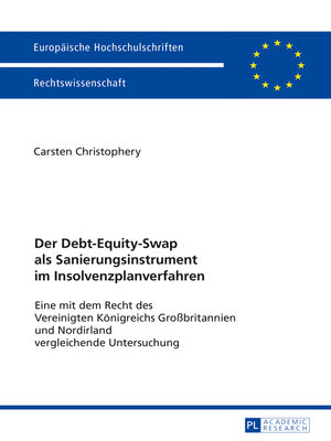 cover image of Der Debt-Equity-Swap als Sanierungsinstrument im Insolvenzplanverfahren